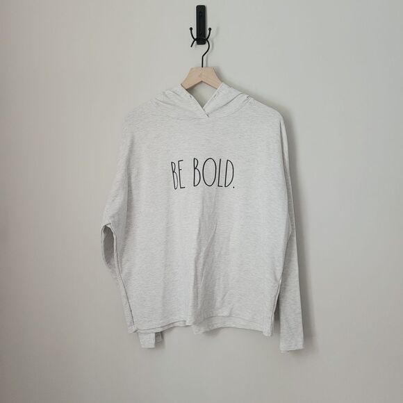 Rae Dunn Be Bold Light Grey Hoodie Size Extra Large - Picture 1 of 6